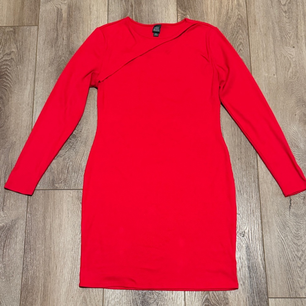 Wild Fable Vibrant Red Long Sleeve Dress XXL